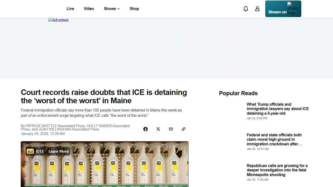 Court records raise doubts that ICE is detaining the ‘worst of the worst’ in Maine - ABC News